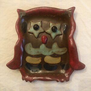 Handmade Pottery Owl Plate/Dish